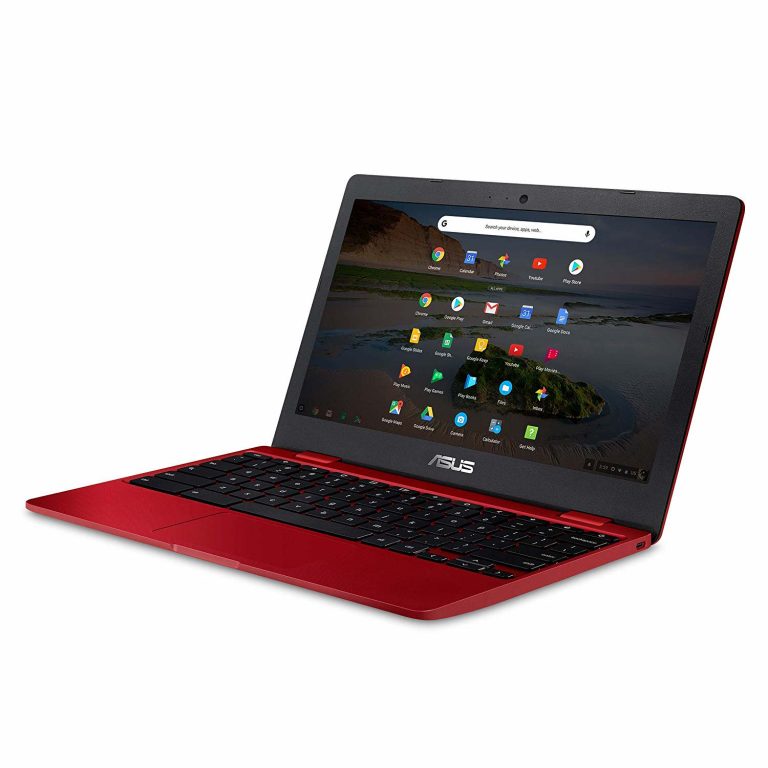 ASUS Chromebook Laptop in Red, 12, Intel Celeron, 32GB Flash Storage, 4GB RAM, C223NA-DH02-RD