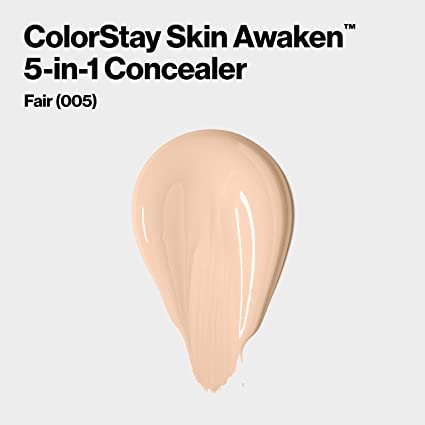 Revlon ColorStay Skin Awaken 5-in-1 Concealer, Lightweight, Creamy Longlasting Face Makeup with Caffeine & Vitamin C, For Imperfections, Dark Circles & Redness, 077 Cinnamon, 0.27 fl oz