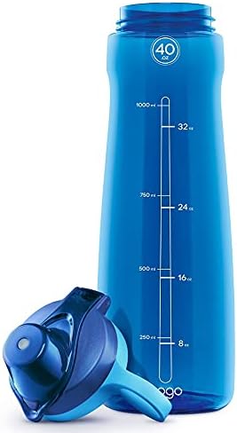 Pogo Plastic Water Bottle with Chug Lid and Carry Handle, Reusable, BPA Free, Dishwasher Safe, Perfect for Travel and Gym | 18oz, 32oz, 40oz