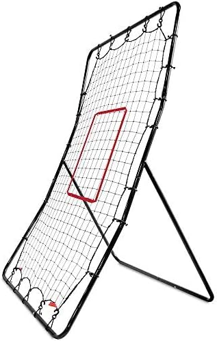 SKLZ PitchBack Baseball and Softball Pitching Net and Rebounder, Black/Red, 2′ 9″ x 4′ 8″