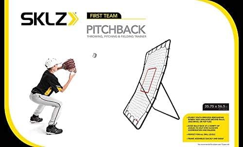 SKLZ PitchBack Baseball and Softball Pitching Net and Rebounder, Black/Red, 2′ 9″ x 4′ 8″