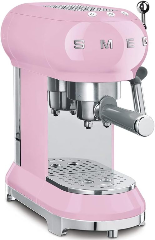 Smeg ECF01RDUS 50s Retro Style Espresso Machine – Pink