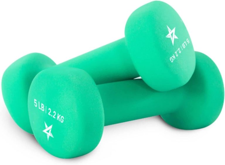 Yes4All Neoprene Coated Dumbbell Hand Weight Sets of 2 – Multiple Weight Options with 15 Colors, Anti-roll, Anti-Slip, Hexagon Shape