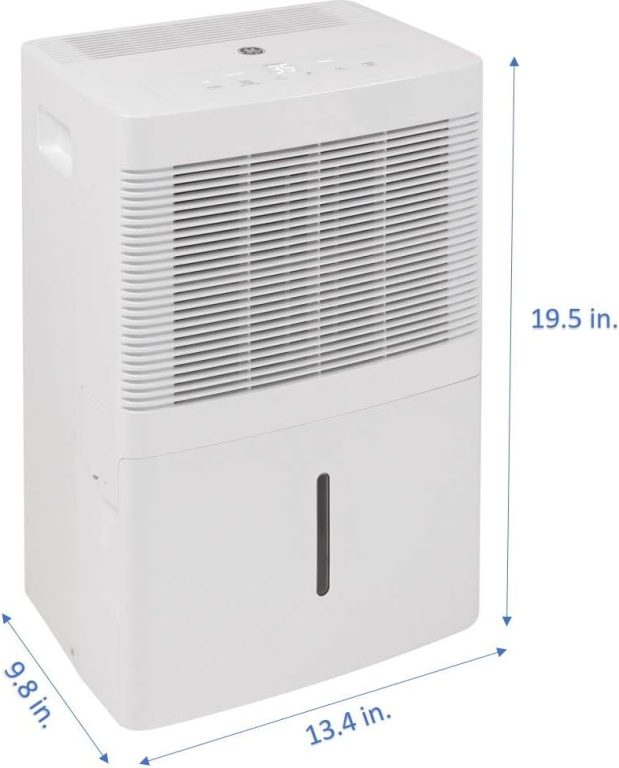 GE Portable Dehumidifier 20 Pint, Perfect for Bedroom, Basement & Garage, Ideal for High Humidity Areas, Complete with Empty Bucket Alarm, Clean Filter Alert & LED Digital Controls, White