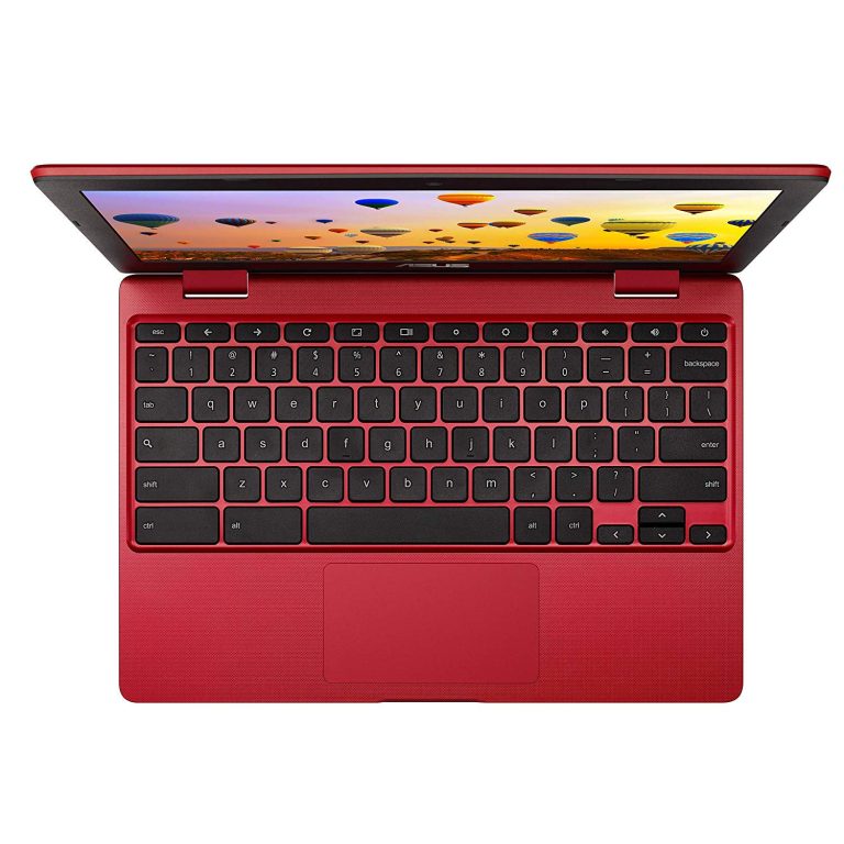 ASUS Chromebook Laptop in Red, 12, Intel Celeron, 32GB Flash Storage, 4GB RAM, C223NA-DH02-RD