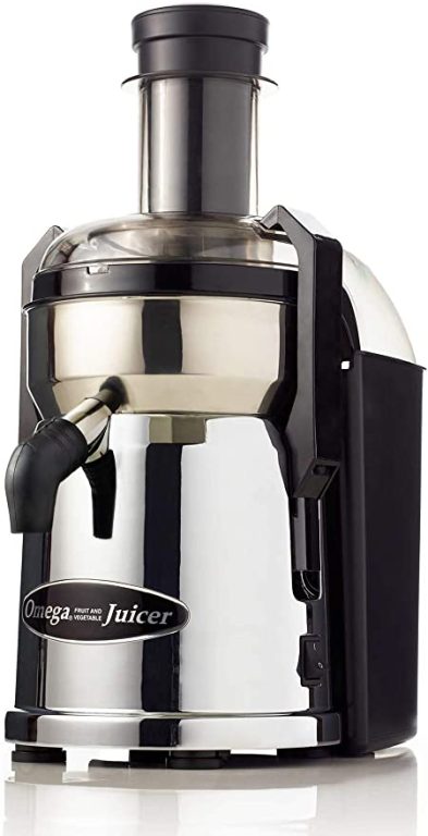 Omega Juicer MMC500C Commercial High Speed Centrifugal Extractor with Mega Mouth Wide Chute, 540-Watts, Metallic