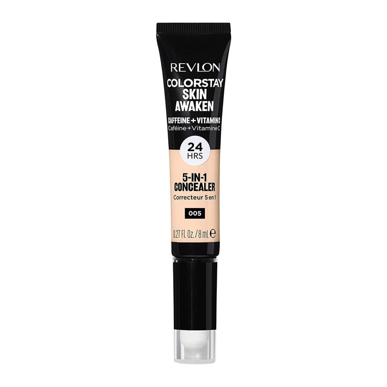 Revlon ColorStay Skin Awaken 5-in-1 Concealer, Lightweight, Creamy Longlasting Face Makeup with Caffeine & Vitamin C, For Imperfections, Dark Circles & Redness, 001 Universal Neutralizer, 0.27 fl oz