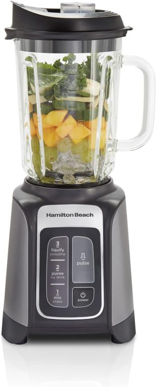 Hamilton Beach PowerMax Professional-Performance Blender for Shakes and Smoothies, Puree and Ice Crush, 48oz BPA-Free Glass Jar, 1680 Watts, Stainless Steel Blades (58600)