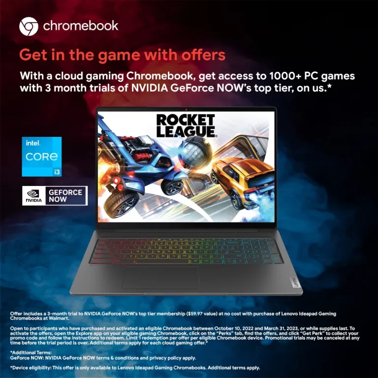 Lenovo Ideapad 5i Chromebook 16.0″ WQXGA Gaming Laptop, Intel Core i3-1215U, 8GB RAM, 128GB eMMC, Storm Grey, Chrome OS, 82V80009UX (Includes 3 Free Months NVIDIA GeForce NOW), Cloud Gaming Laptop