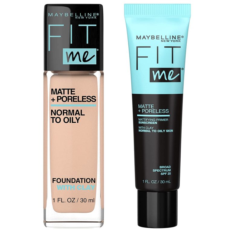 Maybelline Fit Me Matte + Poreless Mattifying Face Primer Makeup With Sunscreen, Broad Spectrum SPF 20, 16HR Wear, Shine Control, Clear, 1 Count