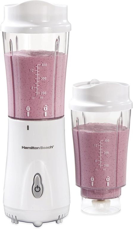 Hamilton Beach 51102V Shakes and Smoothies with BPA-Free Size: 14 oz. Personal Blender, 2 Jars-White