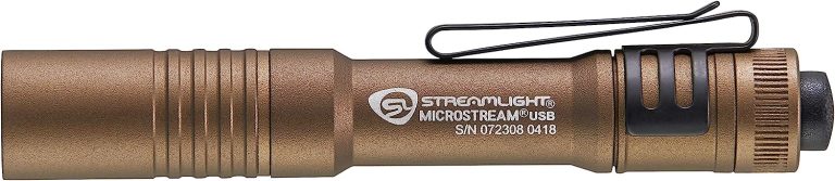 Streamlight 66608 MicroStream 250-Lumen EDC Ultra-Compact Flashlight with USB Rechargeable Battery, Clear Retail Packaging, Coyote