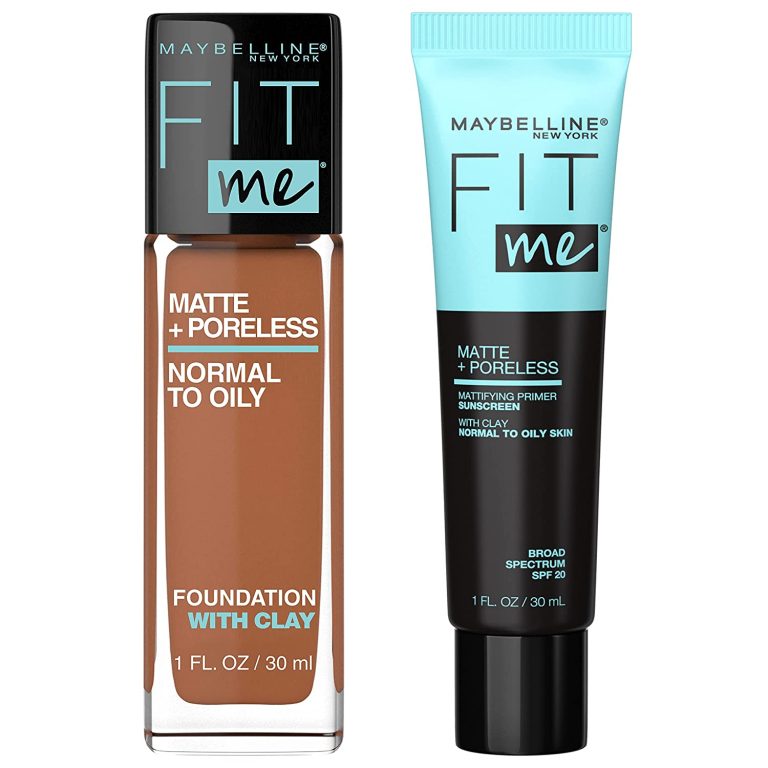 Maybelline Fit Me Matte + Poreless Mattifying Face Primer Makeup With Sunscreen, Broad Spectrum SPF 20, 16HR Wear, Shine Control, Clear, 1 Count