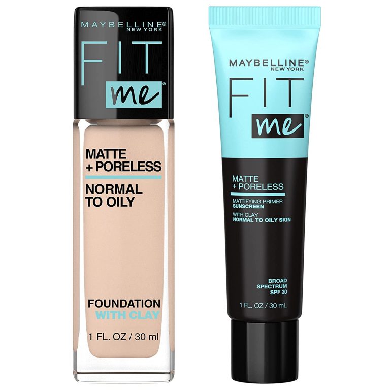 Maybelline Fit Me Matte + Poreless Mattifying Face Primer Makeup With Sunscreen, Broad Spectrum SPF 20, 16HR Wear, Shine Control, Clear, 1 Count