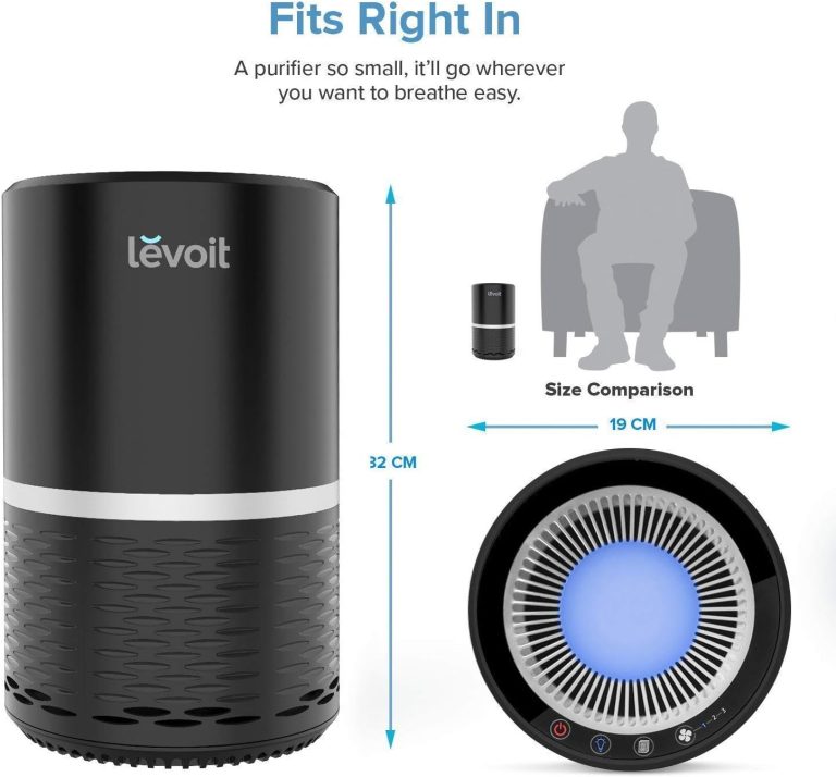 LEVOIT Air Purifier for Home, H13 True HEPA Filter for Smokers, Smoke, Dust, Mold, and Pollen in Bedroom, Filtration System Odor Eliminators for Office with Optional Night Light, 1 pack, Black