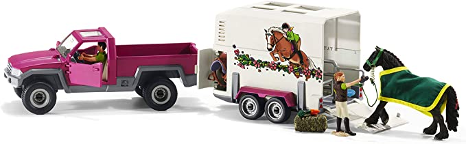 Schleich Horse Club, 15-Piece Playset, Horse Toys for Girls and Boys 5-12 years old Pick Up with Horse Box