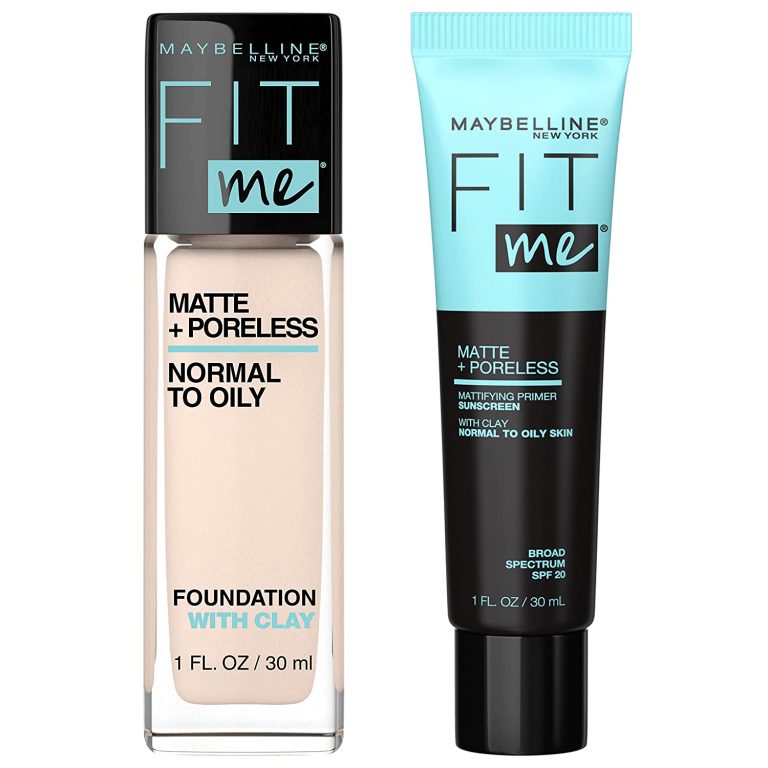 Maybelline Fit Me Matte + Poreless Mattifying Face Primer Makeup With Sunscreen, Broad Spectrum SPF 20, 16HR Wear, Shine Control, Clear, 1 Count