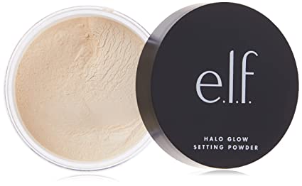 E.l.f Halo Glow Setting Powder, Silky, Weightless, Blurring, Smooths, Minimizes Pores and Fine Lines, Creates Soft Focus Effect, Light, Semi-Matte Finish, 0.24 Oz