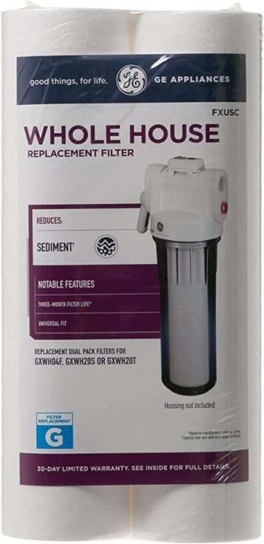 GE Appliances FXUSC Whole Home Universal System Basic Replacement Water Filter (2-pack), White