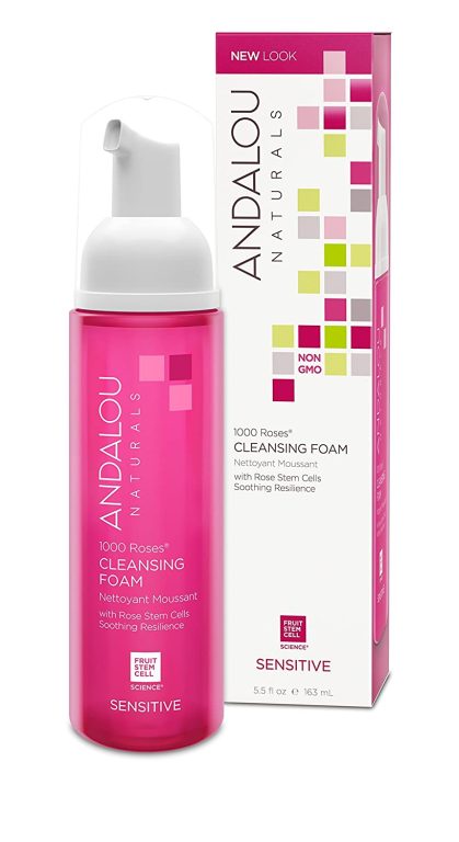 Andalou Naturals 1000 Roses Cleansing Foam, White, 5.5 Fl.Oz