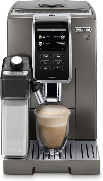 De’Longhi Dinamica Plus Fully Automatic Espresso Machine, Titanium