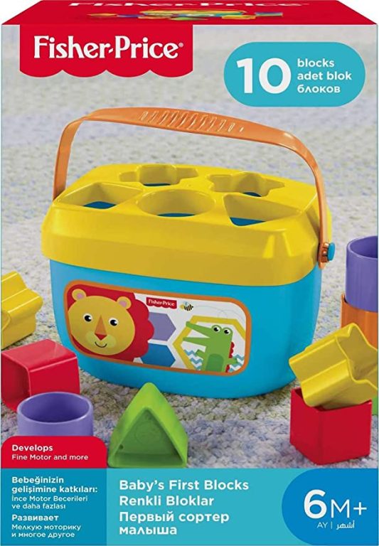 Fisher-Price Stacking Toy Baby’S First Blocks Set Of 10 Shapes For Sorting Play For Infants Ages 6+ Months