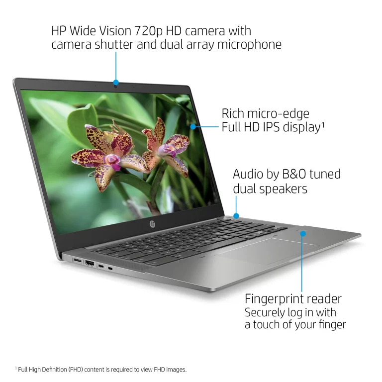 Restored HP 14b-na0010wm 14″ FHD Laptop Ryzen 3 3250C 2.6GHz AMD Radeon Graphics 4GB RAM 128GB SSD Chrome OS Silver (Refurbished)