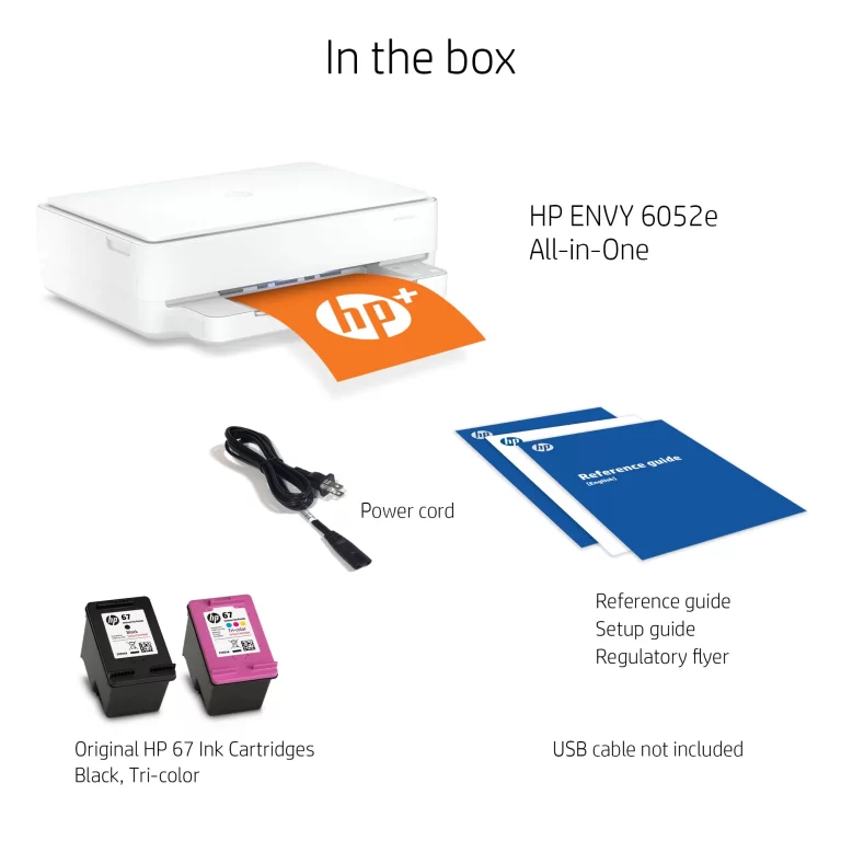 HP ENVY 6052e All-in-One Wireless Color Inkjet Printer with 6 Months Instant Ink Included with HP+