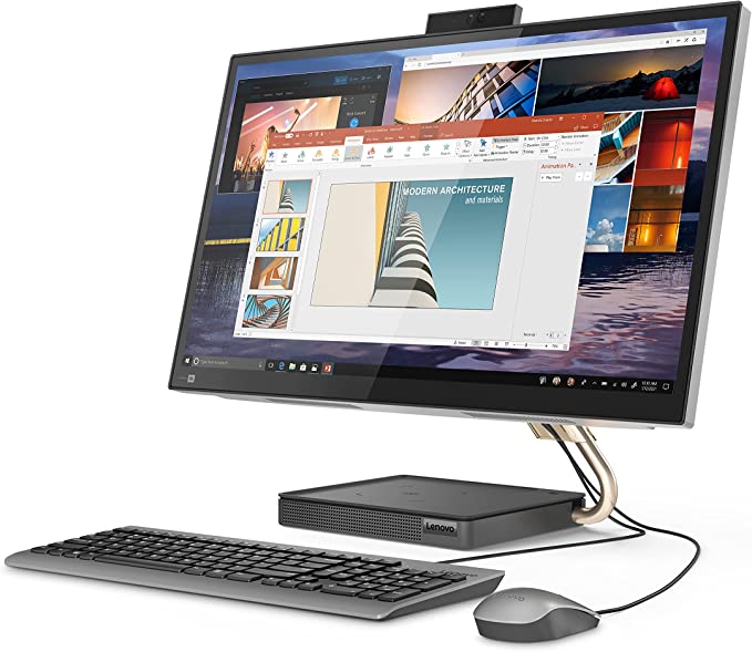 Lenovo IdeaCentre AIO 5i All-in-One Computer, 27″ QHD Touch Display, Intel Core i7-10700T, 16GB RAM, 1TB HDD, 512GB SSD, Windows 11