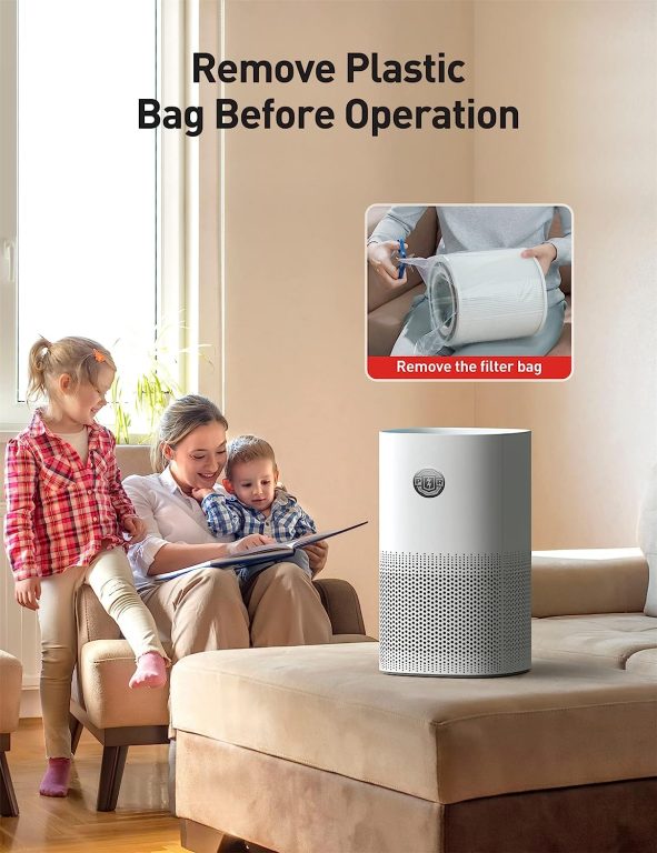 Air Purifiers for Home Bedroom, PARIS RHÔNE H13 True HEPA Air Filter Air Cleaner for Pet Smoke Pollen Dander Hair Smell, Portable Air Purifiers with Air Quality Sensor, Sleep Mode，Auto Mode, Timer,