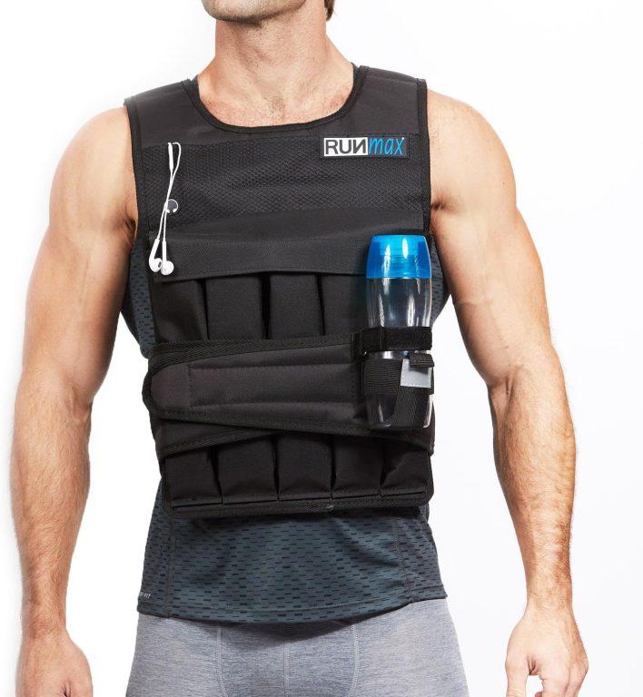 RUNMax 12lbs-140lbs Adjustable Weighted Vest with Shoulder Pads option. Workout vest for men and women