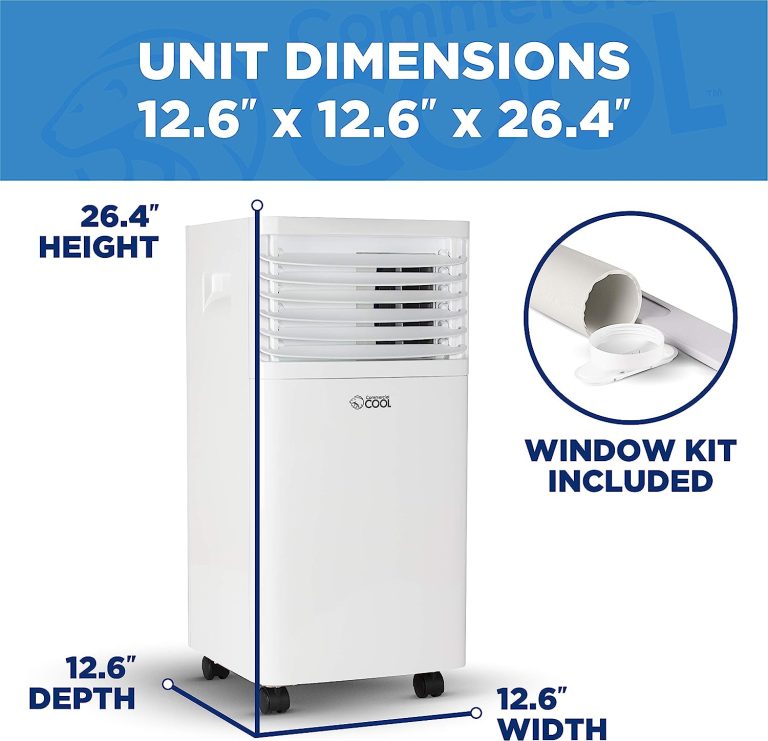 Commercial Cool 5,000 BTU DOE (8,000 BTU ASHRAE) Portable Air Conditioner with Remote Control, White
