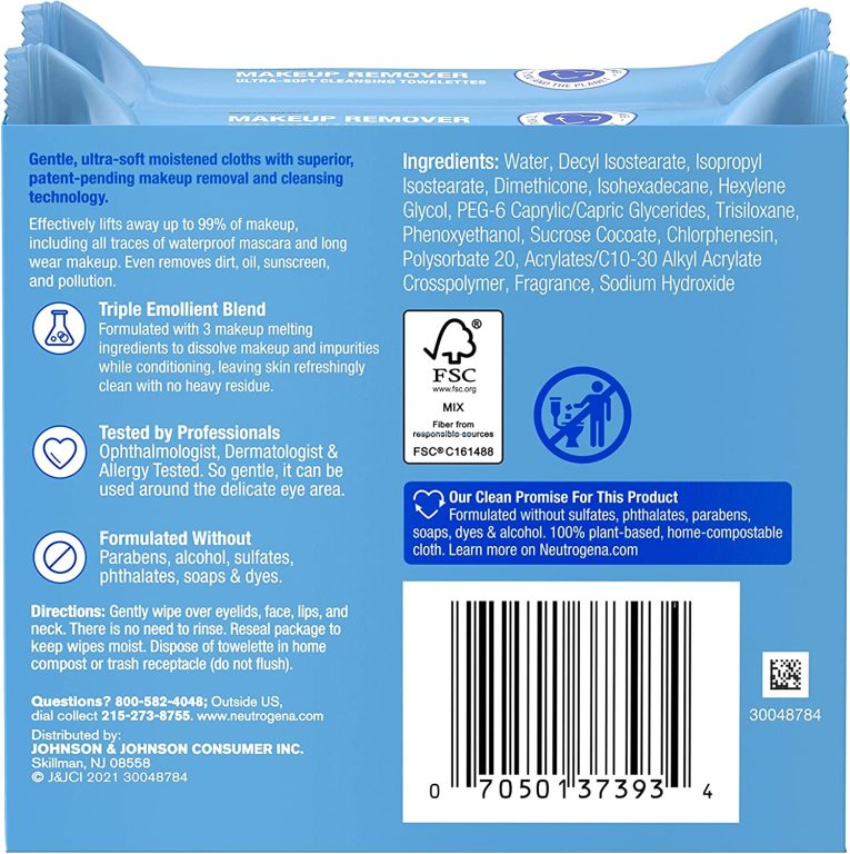 Neutrogena Makeup Remover Cleansing Face Wipes, Daily Cleansing Facial Towelettes to Remove Waterproof Makeup and Mascara, Alcohol-Free, Value Twin Pack, 25 count, 2 Pack