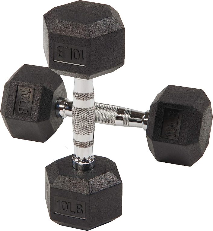 Balancefrom Rubber Encased Hex Dumbbell in Pairs