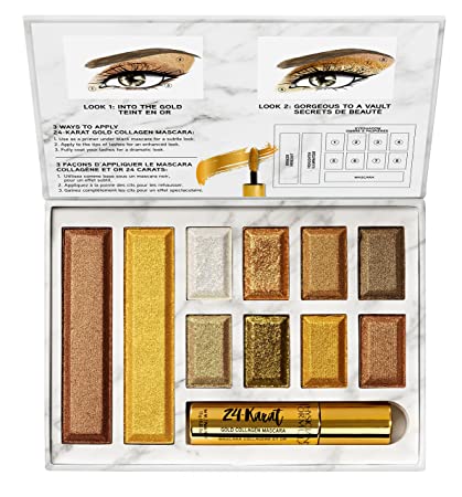 Physicians Formula 24-Karat Gold Shimmer Makeup Set, Face Palette, The Gold Vault, Mascara, Eyeshadow, Christmas Gift