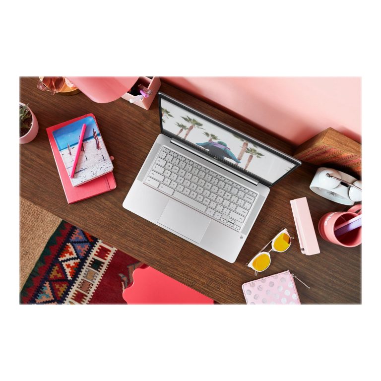 HP Chromebook 14a-na0023cl – Intel Celeron N4020 / 1.1 GHz – Chrome OS – UHD Graphics 600 – 4 GB RAM – 64 GB eMMC – 14″ IPS 1920 x 1080 (Full HD) – Wi-Fi 5 – mineral silver (cover), natural silver (keyboard frame and base) – kbd: US
