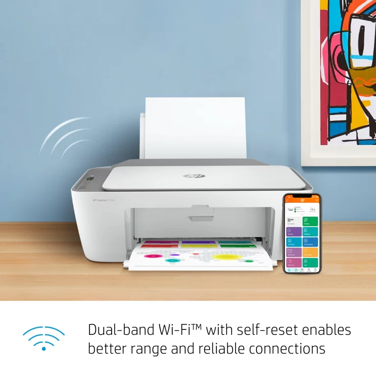 HP DeskJet 2755e Wireless Color All-in-One Printer with bonus 6 months Instant Ink with HP+ (26K67A)