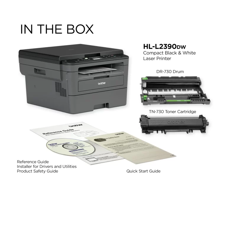 Brother HL-L2390DW Monochrome Laser Printer with Convenient Flatbed Copy & Scan, Duplex Printing and Wireless Connectivity