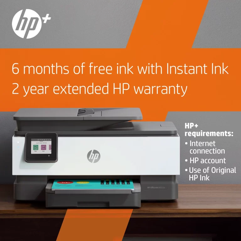 HP OfficeJet 8022e All-in-One Wireless Color Inkjet Printer – 6 Months Free Instant Ink with HP+