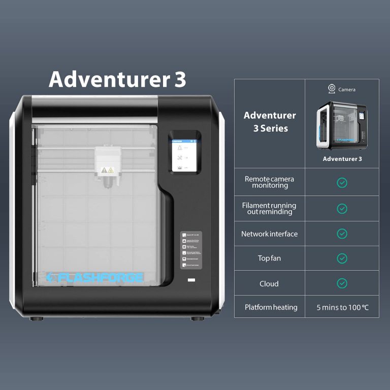 Flashforge 3D Printer Adventurer 3 Classic Version, Auto Leveling FDM Printing Machine, Enclosure Chamber 150X150X150MM.