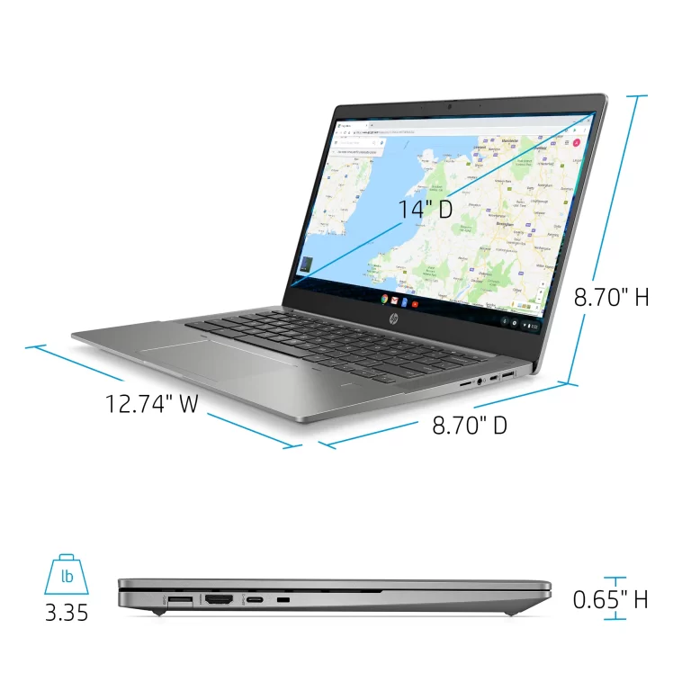 Restored HP 14b-na0010wm 14″ FHD Laptop Ryzen 3 3250C 2.6GHz AMD Radeon Graphics 4GB RAM 128GB SSD Chrome OS Silver (Refurbished)