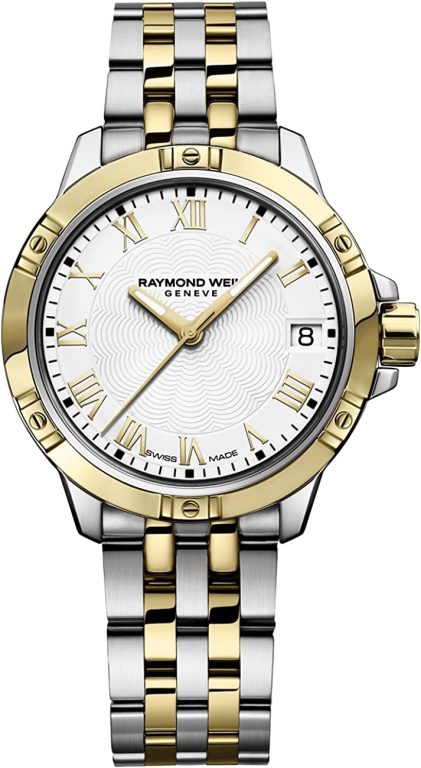 RAYMOND WEIL Women’s Tango Quartz Watch with Two-Tone-Stainless-Steel Strap, 14 (Model: 5960-STP-00308)