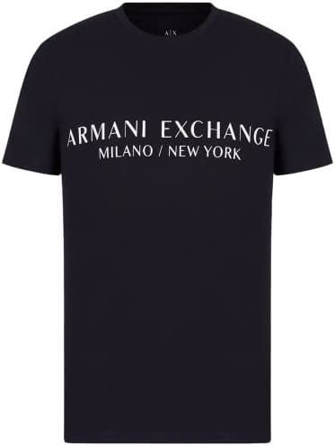 |X ARMANI EXCHANGE Men’s Short Sleeve Milan New York Logo Crew Neck T-Shirt