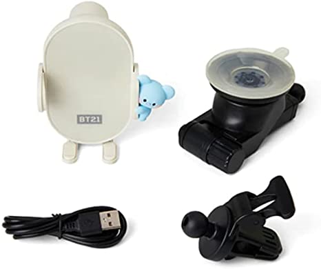 KHVATEC BT21 Fast Wireless Car Charger QI Mobile Cellphone Holder Cradle Mount (Minini KOYA)