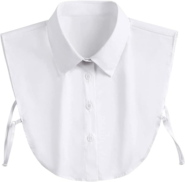 Shinywear Detachable White Collar Shirt for Office Lady Girls Dickey Half Blouse