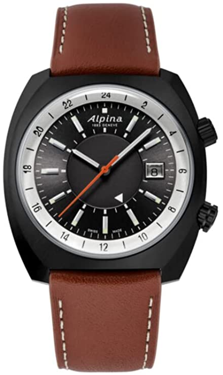 Alpina Startimer Pilot 1970s Heritage 3-Hand Swiss Automatic GMT, Rotating Hour Bezel, Sapphire Crystal, 42mm