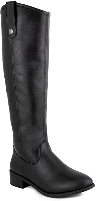 LONDON FOG Womens Irie Riding Boot, Regular and Wide Calf colors available Black wide calf 9