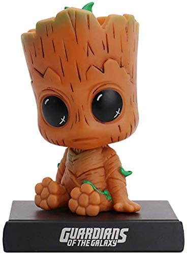 MATECam Cartoon Groot Car Dashboard Bobblehead Doll Cute Car Accessories, Anime Groot Hero Bobblehead Mobile Phone Holder Car Decorations