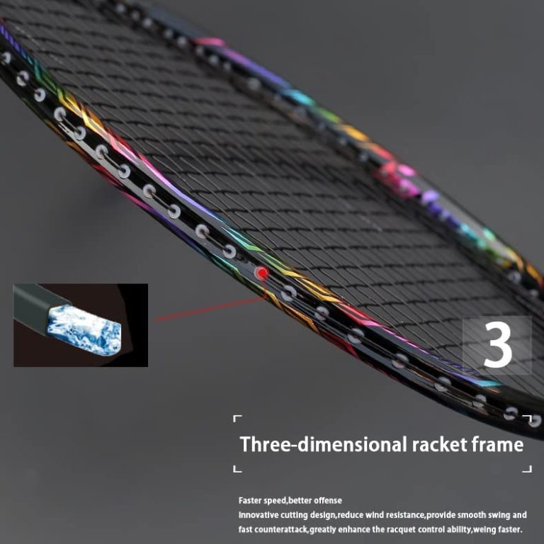 LIUZH Super Light 8U Full Carbon Fiber Badminton Rackets with Bags String Professional Racket Strung