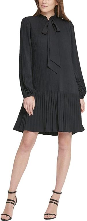 DKNY Women’s Tie Neck Dress